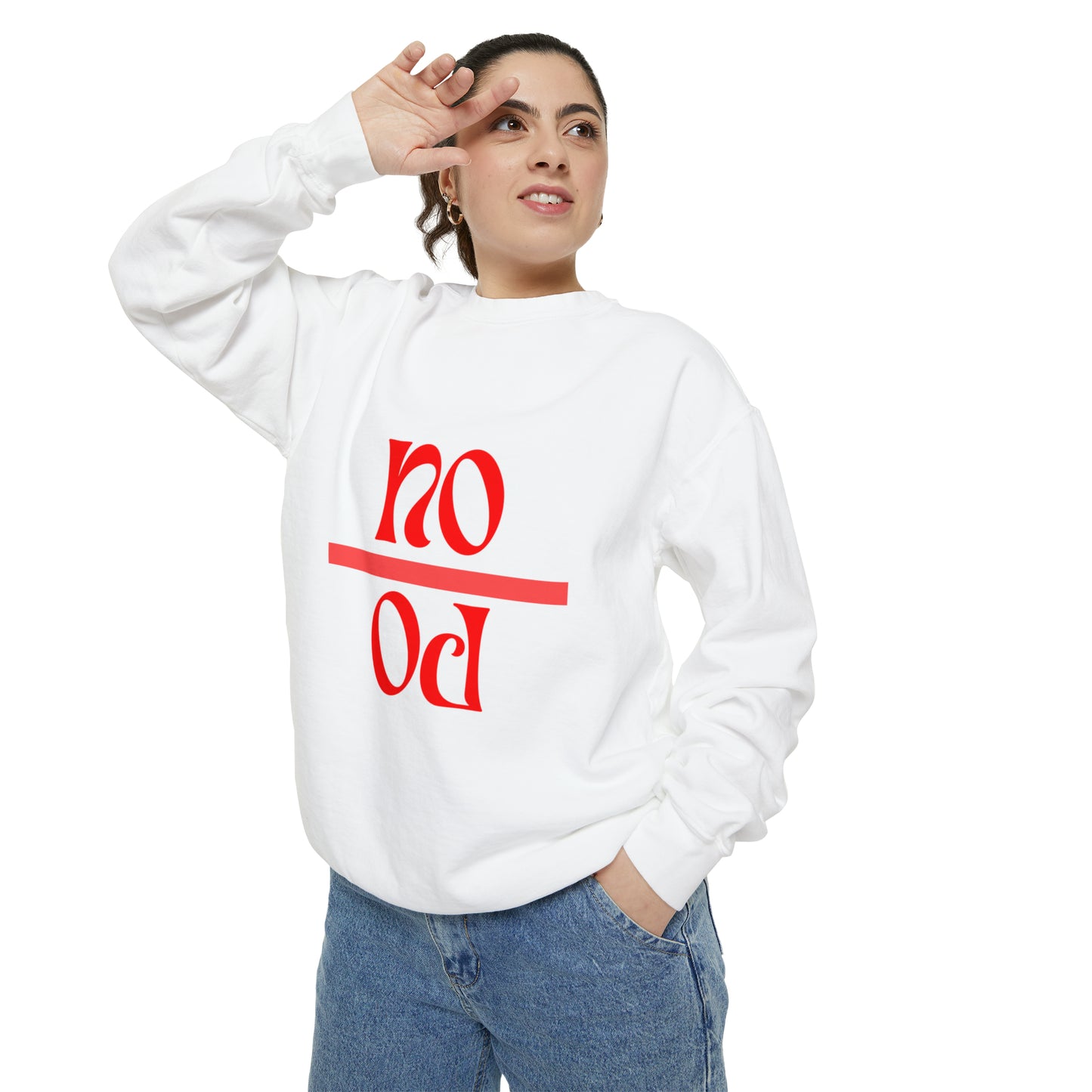 "No Po" Unisex Garment-Dyed Sweatshirt